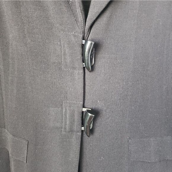 Ming Wang horn hook shoulder pads blazer cardigan - Picture 2 of 16